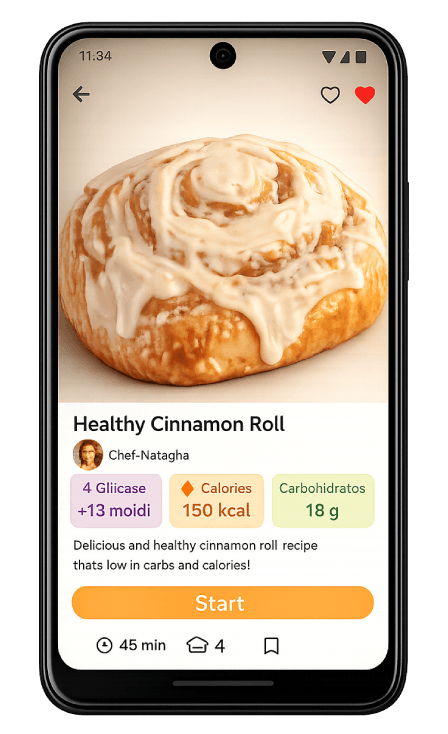 Clean Sweet recipe app on a phone